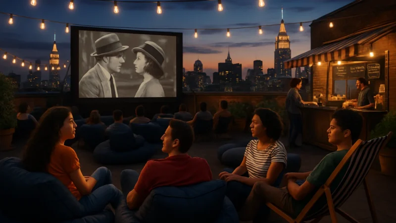 Cinemas Urbanos em Telhados e Garagens